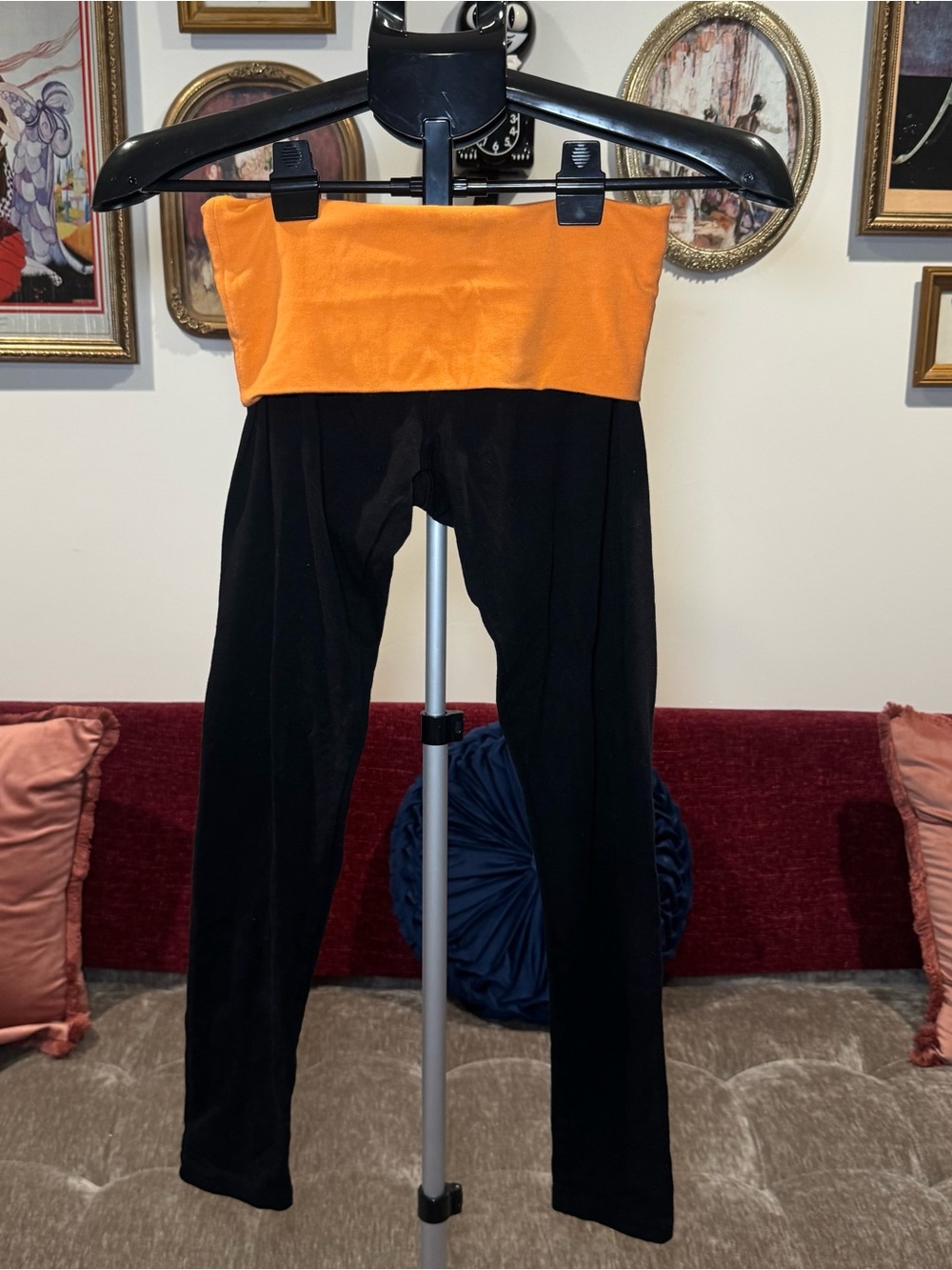 Popular Basics Orange Fold-Over Waist Leggings